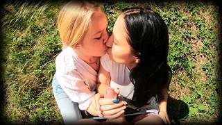 Double Blowjob in the Woods from Slutty Girlfriends