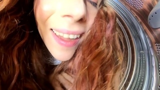 Stuck in washing machine I fuck her wildly to remove her